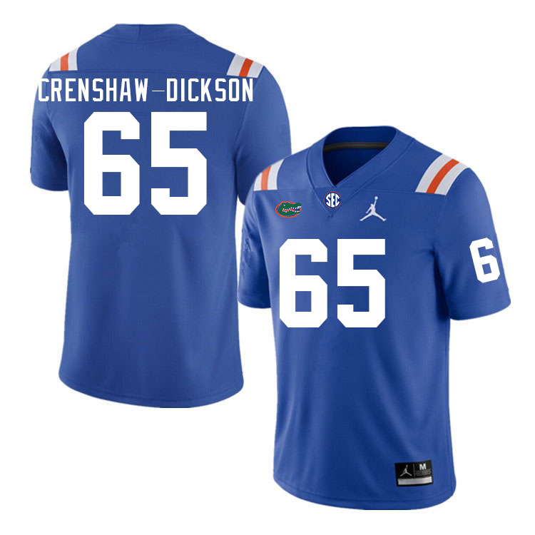 Men #65 Brandon Crenshaw-Dickson Florida Gators College Football Jerseys Stitched-Throwback